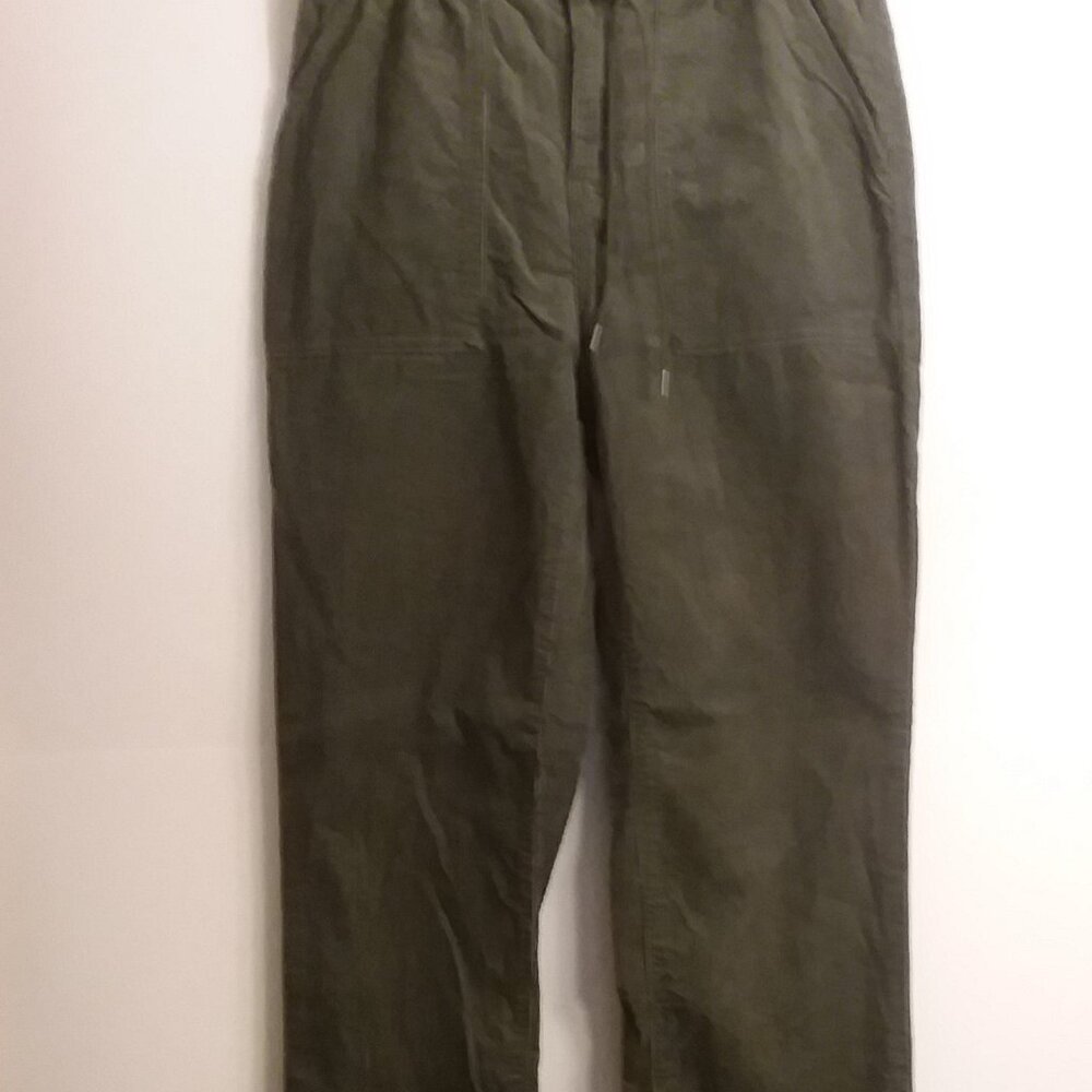 Olive green fine wale corduroy pants
